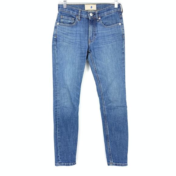 EVERLANE Jeans Women's Size 24 Mid Rise Cotton Ankle Skinny Medium Wash Blue - Picture 1 of 7